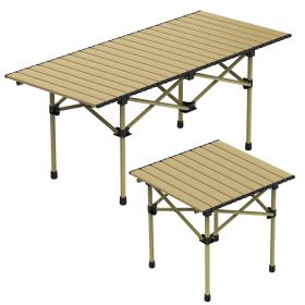 1Pc S Or L Size Options Folding Camping Table Portable Lightweight Carbon Steel Roll-up Picnic BBQ Desk With Carry Bag Heavy Duty For Outdoor...