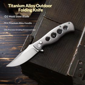 Titanium Alloy Portable Outdoor Survival Camping Folding Knife