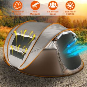 1Pc 5-8 Person Tent Automatic Setup Camping Tent Waterproof Instant Setup Tent With 4 Mosquito Net Windows Carrying Bag For Hiking Climbing...