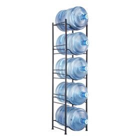 5 Tiers Water Jug Holder Single Row Water Bottle Rack For 5 Bottles Black