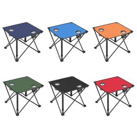 1Pc 2Pc Options Foldable Camping Table Portable Picnic Table Lightweight Travel Desk With 2 Cup Holders Carrying Bag Color Options Black Orange...