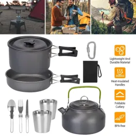 12-Piece Aluminum Camping Cookware Set