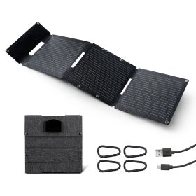 30W Foldable Solar Panel Charger, 16BB N-Type Monocrystalline Solar Panel 24% Efficiency, Ultra-Light Portable with USB-A