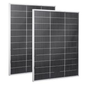 2PCS 100W Bifacial Solar Panels, 23% High-Efficiency N-Type Monocrystalline PV Module with MC4 Output & Aluminum Frame