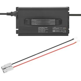 36V 18A Lithium Battery Charger, 43.8V, AC-DC LiFePO4 Smart Charger, with Anderson Connector, LED Indicator, 0V Activation