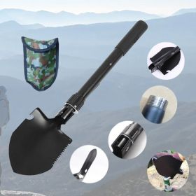 Foldable Truck-Mounted Camping Shovel with Compass Bag