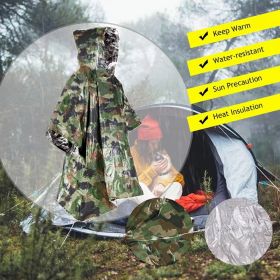 Outdoor First Aid Survival Emergency Camouflage Survival Raincoat