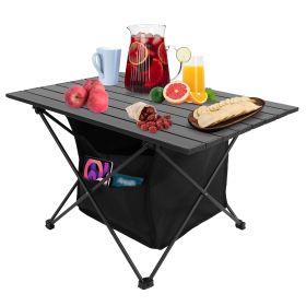 1Pc Foldable Camping Table With Storage Basket Rustproof Portable Aluminum Alloy Roll-Up Camping Table With Carrying Bag For Camping Hiking BBQ...