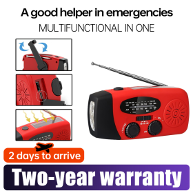 Hand-Crank Solar Emergency Weather Radio with LED Flashlight