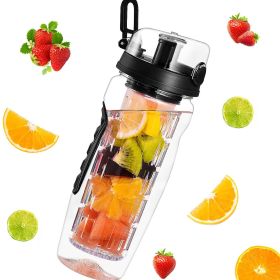 32Oz Fruit Infusing Infuser Water Bottle Water Fruit Bottle BPA Free Plastic Sport Fruit Infuser Water Bottles With Infuser Juice Shaker Drink...