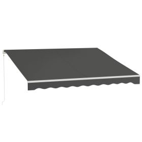 12 x 10 Electric Retractable Awning, Sun Shade Shelter with Remote Controller and Crank Handle for Deck, Black (Option: Black-2020x250x205 mm)